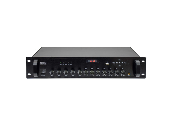 Glemm Amplificador Áudio 100V 160W FM/USB/MP3 3 Zonas Glemm Amplificador Áudio 100V 160W FM/USB/MP3 3 Zonas